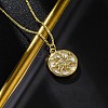 Brass Micro Pave Clear Cubic Zirconia Pendant Necklaces NJEW-C071-05A-G-3