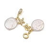 Brass Micro Pave Clear Cubic Zirconia European Dangle Charms PALLOY-JF05895-02-3