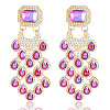 Teardrop with Rectangle Alloy Rhinestone Chandelier Earrings FS-WGBF96F-03-1