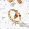 Brass Curb Chain Cuff Rings for Women RJEW-Z085-03G-05-2