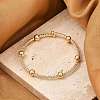 Brass Micro Pave Clear Cubic Zirconia Chain Bracelets for Women BJEW-M047-02G-1