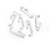 Silver Color Plated Alloy Letter Pendants X-PALLOY-J718-01S-J-2