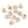 Flower Theme Handmade Porcelain Beads LAMP-D303-06A-1