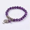 Natural Amethyst Stretch Bracelets BJEW-F262-A03-1