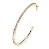 Clear Cubic Zirconia Open Cuff Bangle BJEW-M231-07G-3
