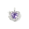925 Sterling Silver Micro Pave Cubic Zirconia Pendants STER-Q002-02D-1