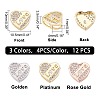SUPERFINDINGS 12Pcs 3 Colors Brass Micro Pave Clear Cubic Zirconia Slide Charms KK-FH0002-83-4