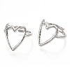 Non-Tarnish 304 Stainless Steel Heart Cuff Ring RJEW-N038-123P-2