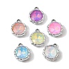 UV Plating Alloy Glass Pendants FIND-K032-44P-1