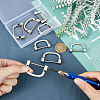 WADORN 8Pcs 2 Style Alloy D Rings FIND-WR0003-22P-5