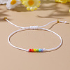 Pride Month Rainbow Glass Seed Bead Braided Bead Bracelets XU2800-2-4