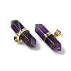 Natural Amethyst Double Terminal Pointed Pendants G-NH0001-15G-10-2