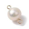 Natural Cultured Freshwater Pearl Connector Charms PALLOY-JF03090-02-3