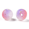 Frosted Baking Paint Crackle Glass Beads with Glitter Powder X1-DGLA-T004-8mm-01D-2