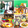 2Rolls 2 Styles Stripe Pattern Printed Polyester Grosgrain Ribbon OCOR-TA0001-37L-6