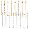 16Pcs 8 Styles 304 Stainless Steel Chain Extender STAS-ME0003-36-1