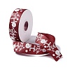 25 Yards Christmas Theme Printed Polyester Grosgrain Ribbon OCOR-C004-02E-1