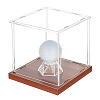 1 Set Square Acrylic Dust-Proof Display Boxes with Wooden Base AJEW-OC0013-56C-1