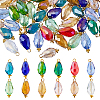 120Pcs 12 Colors Electroplate Glass Pendants PALLOY-FH00172-1