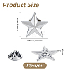 30Pcs Zinc Alloy Star Brooches FIND-FH0011-52P-2