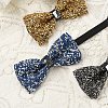1Pc Polyester with Rhinestone Bow Ties for Bridegroom AJEW-SP0003-32D-5