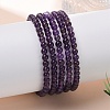 Natural Amethyst Round Bead Stretch Bracelets X-BJEW-L594-B08-2