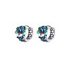 Flower Brass Enamel Hoop Earrings FS-WG4316D-01-4