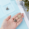 2Pcs 2 Colors Brass European Beads KK-ME0004-15-3