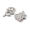 UV Plating Alloy Rhinestone Pendants FIND-A054-02S-2