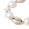 Natural Mixed Cowrie Shell Bead Braided Bead Bracelets BJEW-JB11862-01-3