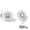 3D Sunflower Copper & Zircon Stud Earrings Fashionable Luxury Japanese Style FV5287-1-1