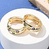 Brass Micro Pave Cubic Zirconia Hoop Earrings EJEW-H152-01A-G-2