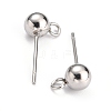 Non-Tarnish 304 Stainless Steel Ball Post Stud Earring Findings X-STAS-Z035-02P-E-2