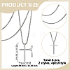 8Pcs 2 Colors Alloy Cross Pendant 667 Stainless Steel Box Chain Necklaces NJEW-GO0001-23-2