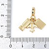 Rack Plating Brass Clear Cubic Zirconia European Dangle Charms KK-P287-18A-G-3