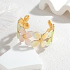 304 Stainless Steel Enamel Cuff Bangles BJEW-H638-01A-G-1