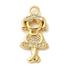 Brass Micro Pave Cubic Zirconia Pendants KK-P292-21F-G-1