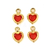 Heart Rack Plating Brass Glass Pendants KK-S385-01G-04-1