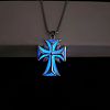 Luminous Glow in the Dark Alloy Cross Pendant Necklace PW-WG27952-02-1