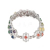Platinum Tone Brass Micro Pave Cubic Zirconia Tennis Bracelets BJEW-B160-11P-5