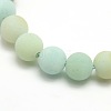 Frosted Natural Flower Amazonite Round Bead Strands G-M064-4mm-07-2