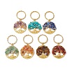 7Pcs 7 Styles Chakra Theme Tree of Life Alloy Gemstone Keychain KEYC-JKC00967-1