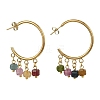 Natural Multicolor Tourmaline  Stud Tassel Earring EJEW-JE07221-3
