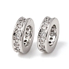 Brass Micro Pave Clear Cubic Zirconia European Beads KK-A279-17P-1