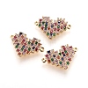 Brass Micro Pave Cubic Zirconia Links ZIRC-F101-02-2