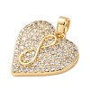 Brass Micro Pave Clear Cubic Zirconia Pendants KK-C264-17B-G-2