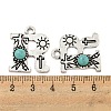 Synthetic Turquoise & Alloy Pendants PALLOY-H146-01AS-R-3