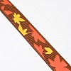 Maple Leaf Pattern Printed Grosgrain Ribbons for Gift Packing SRIB-L007-9mm-01-2