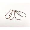 Red Copper Brass Hoop Earrings Findings Kidney Ear Wires Making Findings X-EC221-R-1