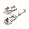 Brass Micro Pave Clear Cubic Zirconia Fold Over Clasps KK-C075-32P-2